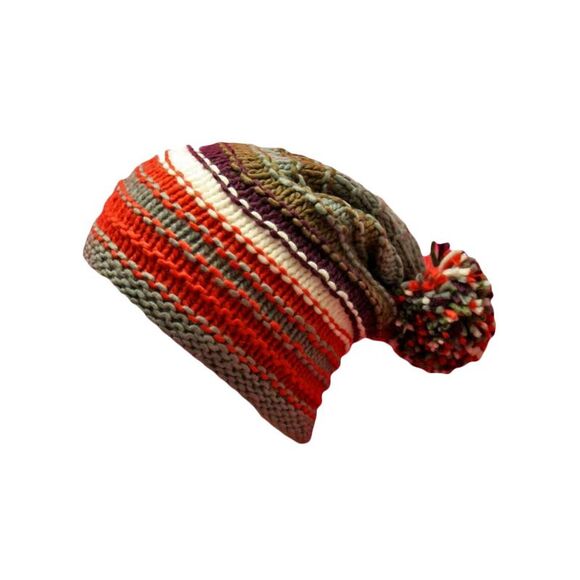 Multicolor Striped Knit Beanie Hat - Picture 4 of 4